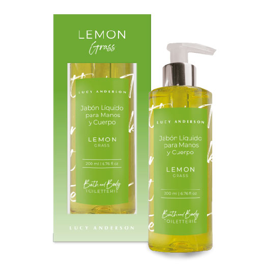 LUCY ANDERSON JABÓN LÍQUIDO PARA MANOS Y CUERPO LEMON GRASS X 200 ML.